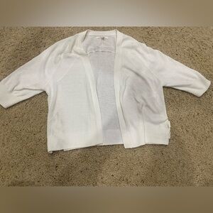 Maurices White Lightweight Cardigan Size S Open Front 3/4 Sleeve Knit